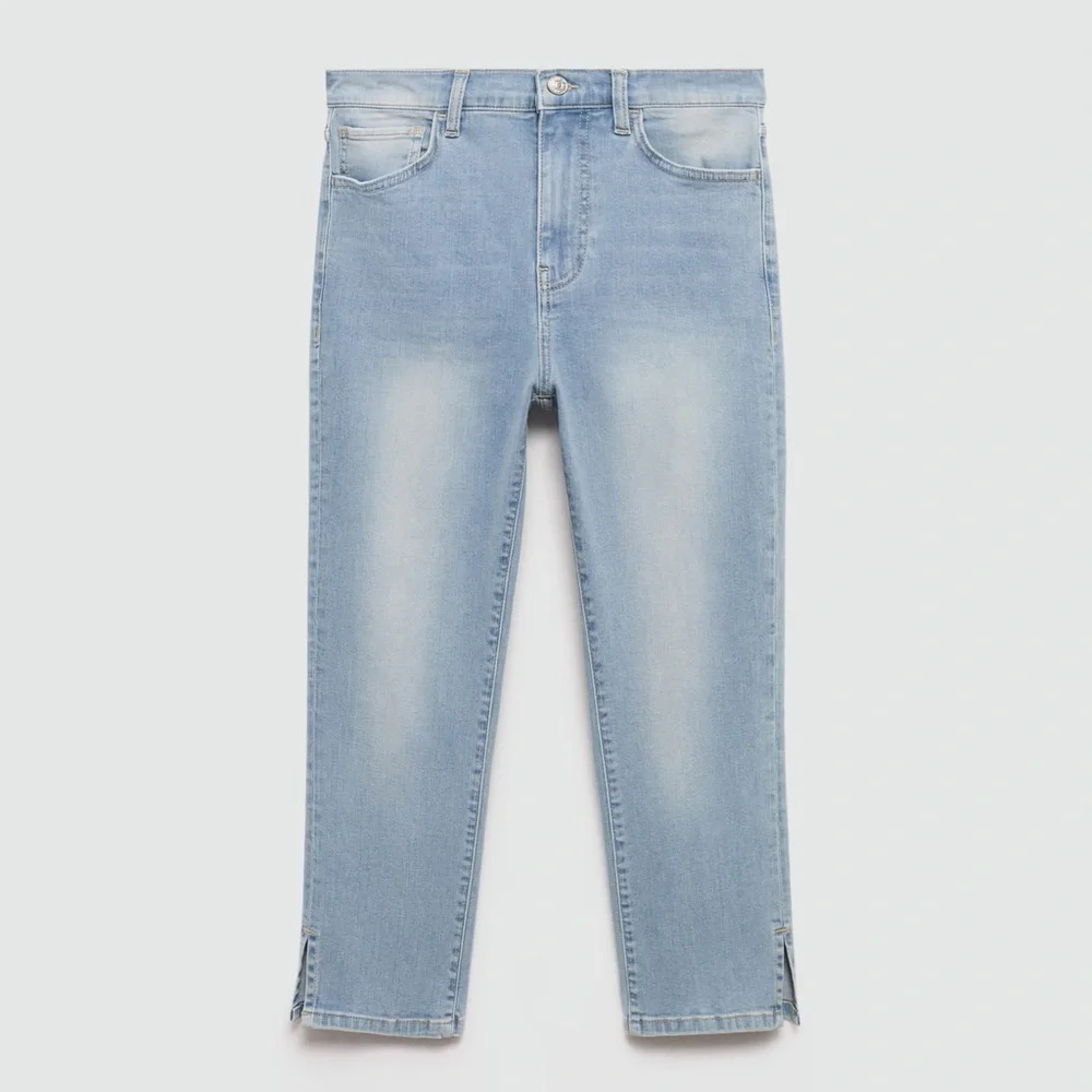 Mango Light Blue side opening capri jeans NWT - Picture 2 of 6